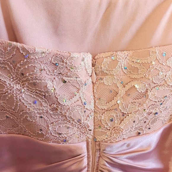 R & M Richards Sz 14 Pink Mother Of Bride Formal Tiered Dress Set Lace Jacket - Picture 7 of 11